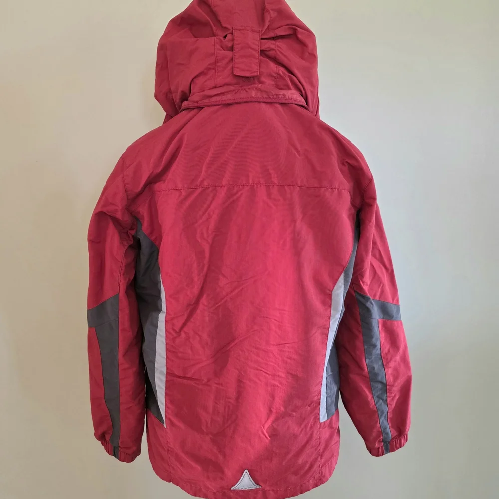L.L. Bean Kids Red and Gray Hooded Puffer‎ Jacket